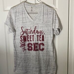 Bella Canvas White Short Sleeve Tee with Red Print